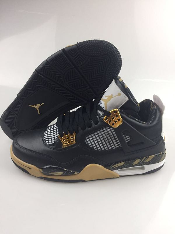 Air Jordan 4 Black Gold Shoes - Click Image to Close